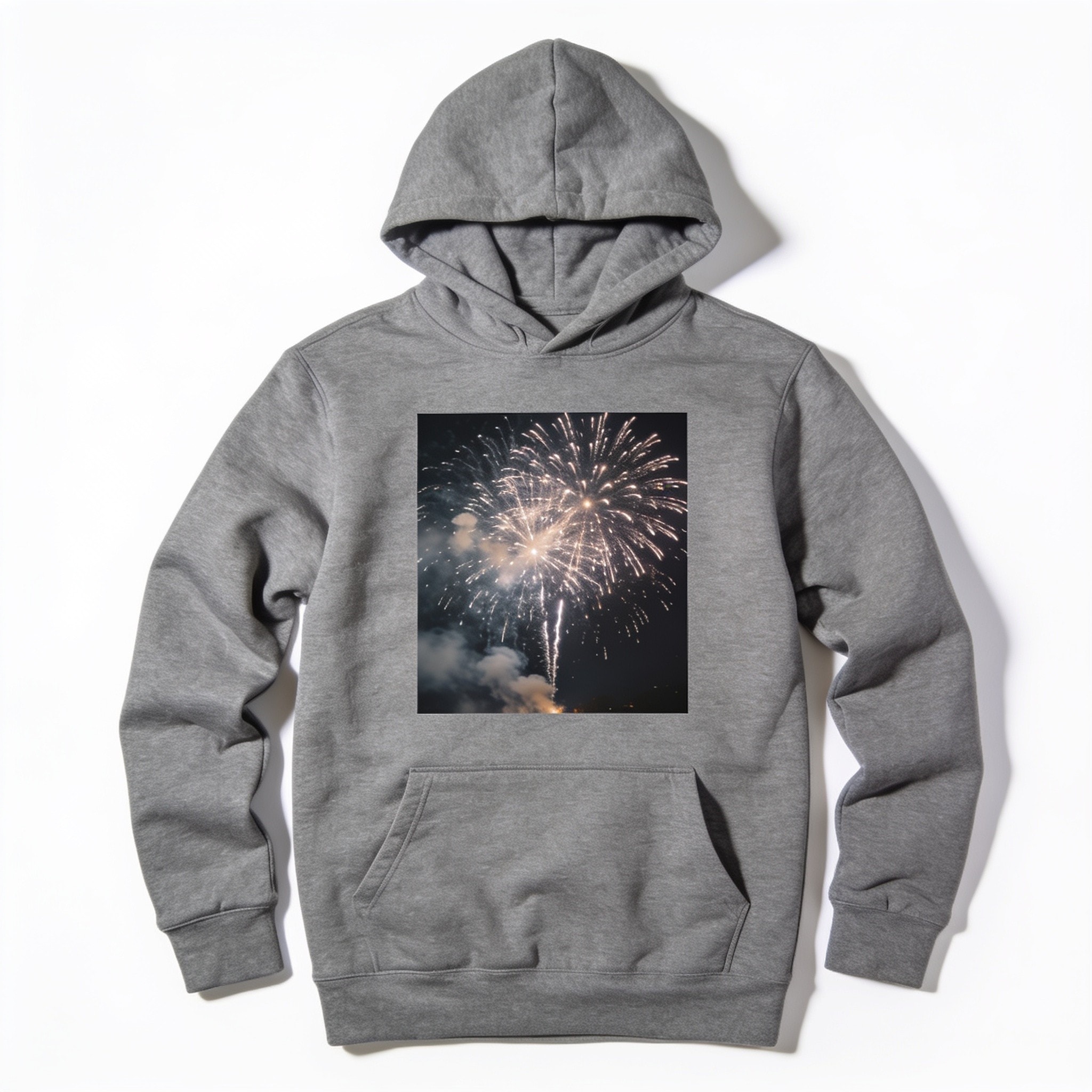 Kickin' Wing's Fireworks Hoodie Unisex Pullover Cotton Polyester