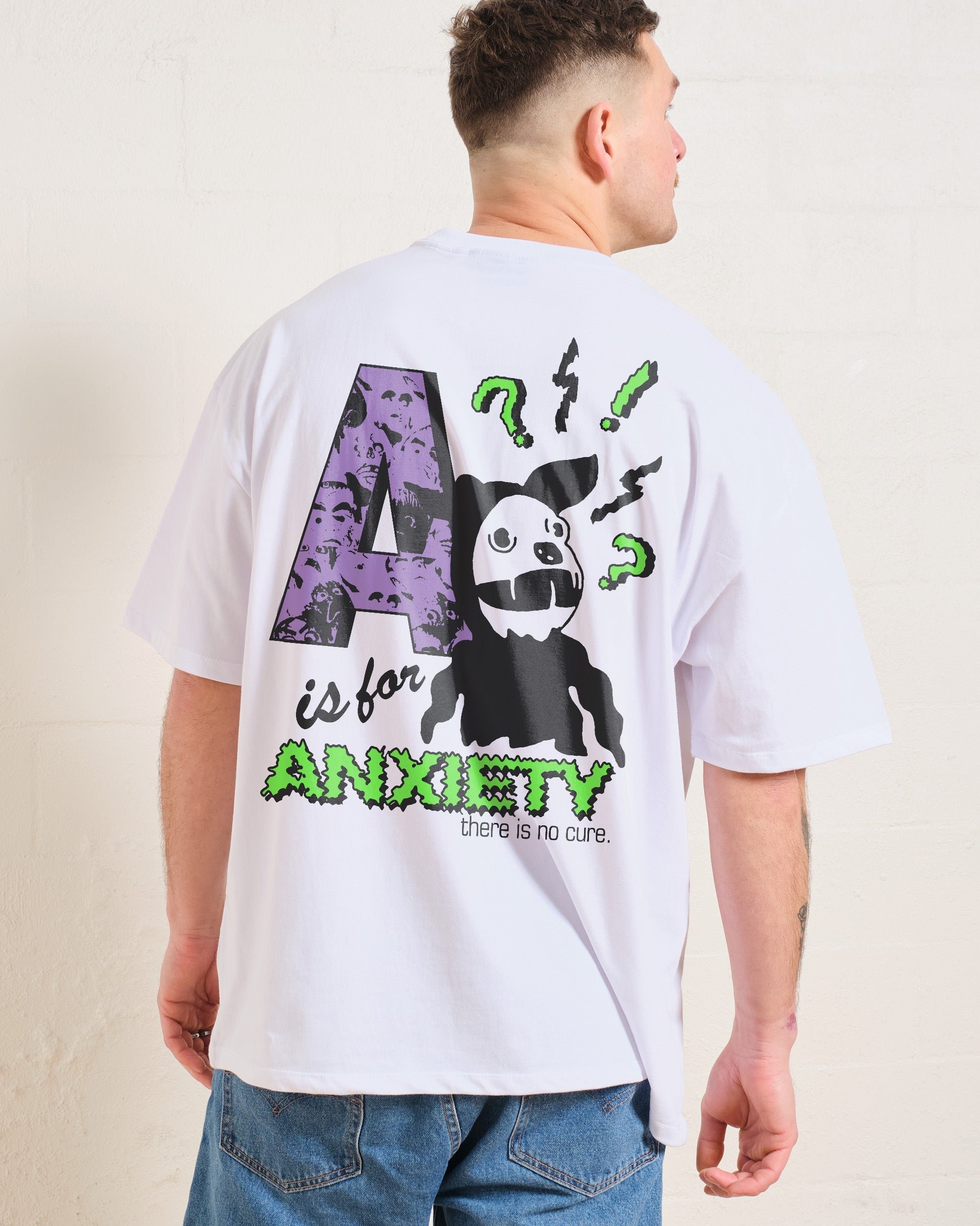 A Is For Anxiety Oversized Graphic Tee - Unisex 100% Combed Cotton Heavyweight 275gsm