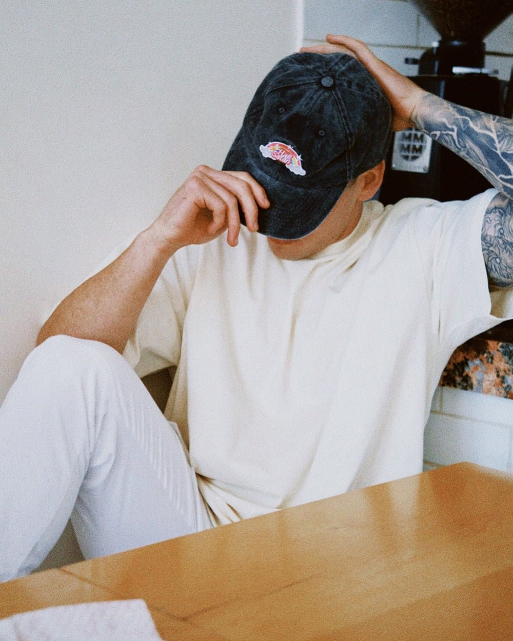 Hail Satan Acid Wash Cotton Hat - Embroidered Threadheads Design