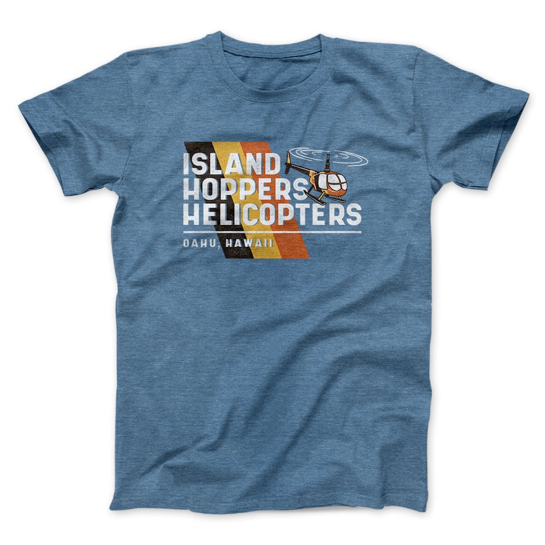Island Hoppers Helicopters Unisex T-Shirt - Soft Cotton Blend, Vintage Fit