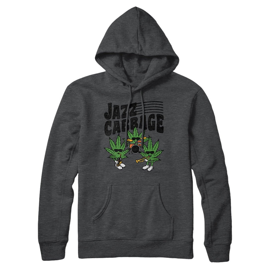 Jazz Cabbage Hoodie - Unisex Cotton Polyester Pullover with Kangaroo Pocket
