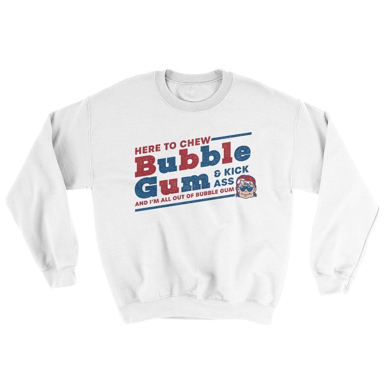 Here To Chew Bubble Gum Ugly Sweater - Men's Crewneck Sweatshirt