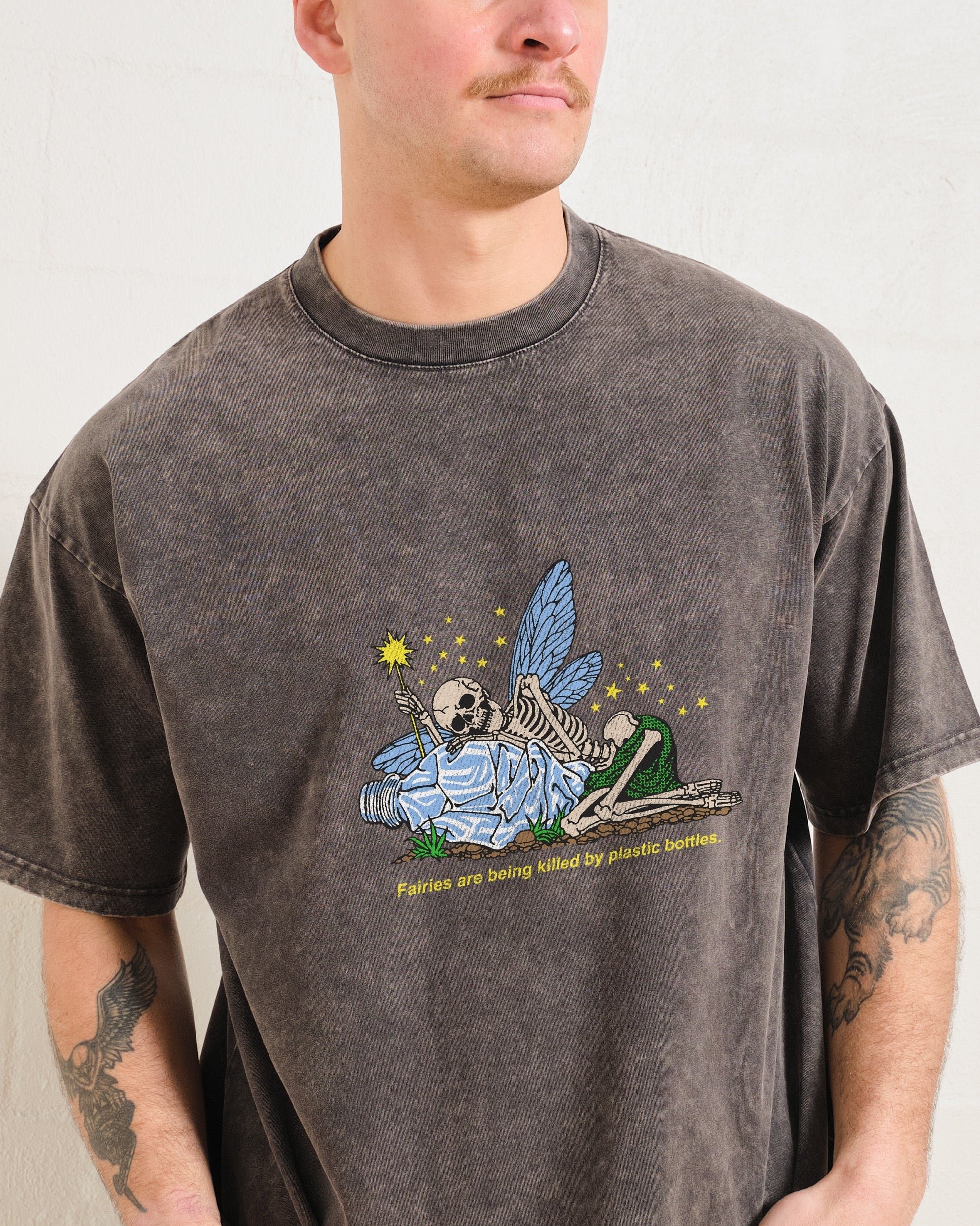 Dead Fairies Oversized Graphic Tee - Unisex 90s Boxy Fit 100% Combed Cotton