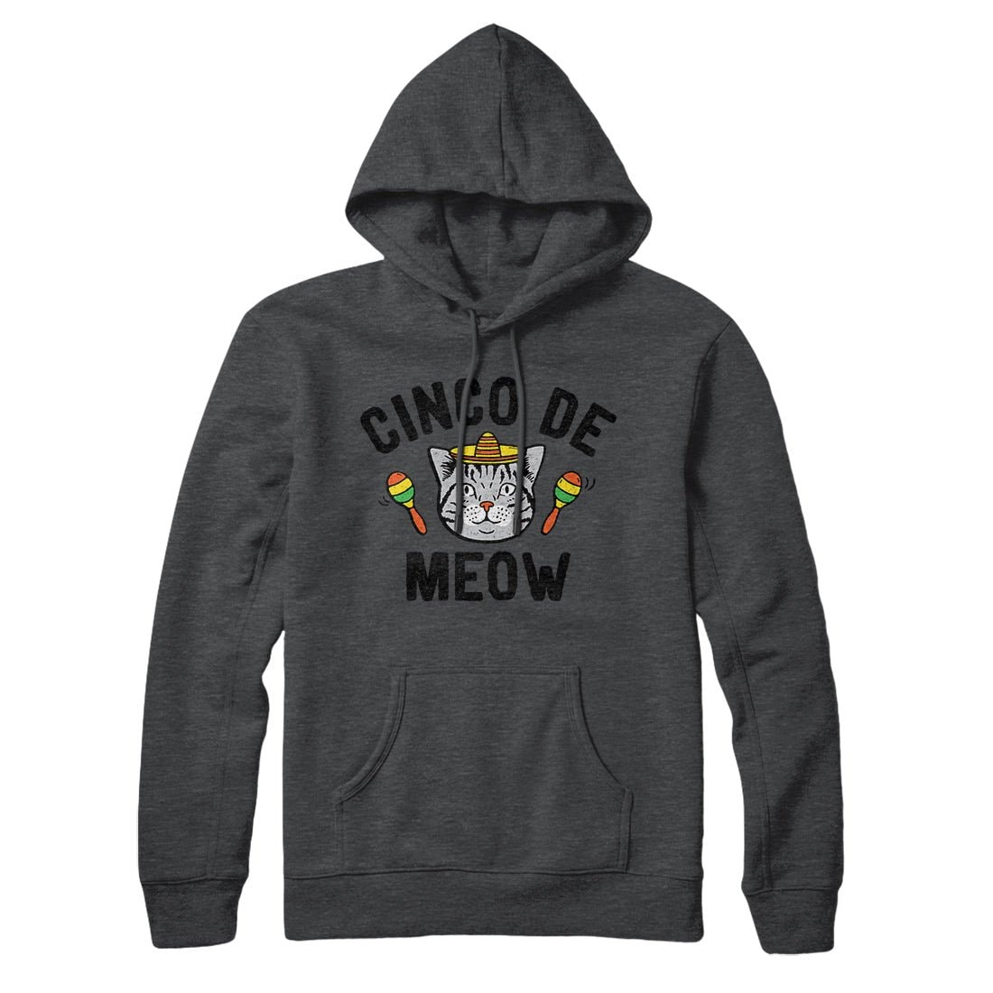 Cinco De Meow Hoodie - Unisex Cotton Polyester Pullover with Kangaroo Pocket