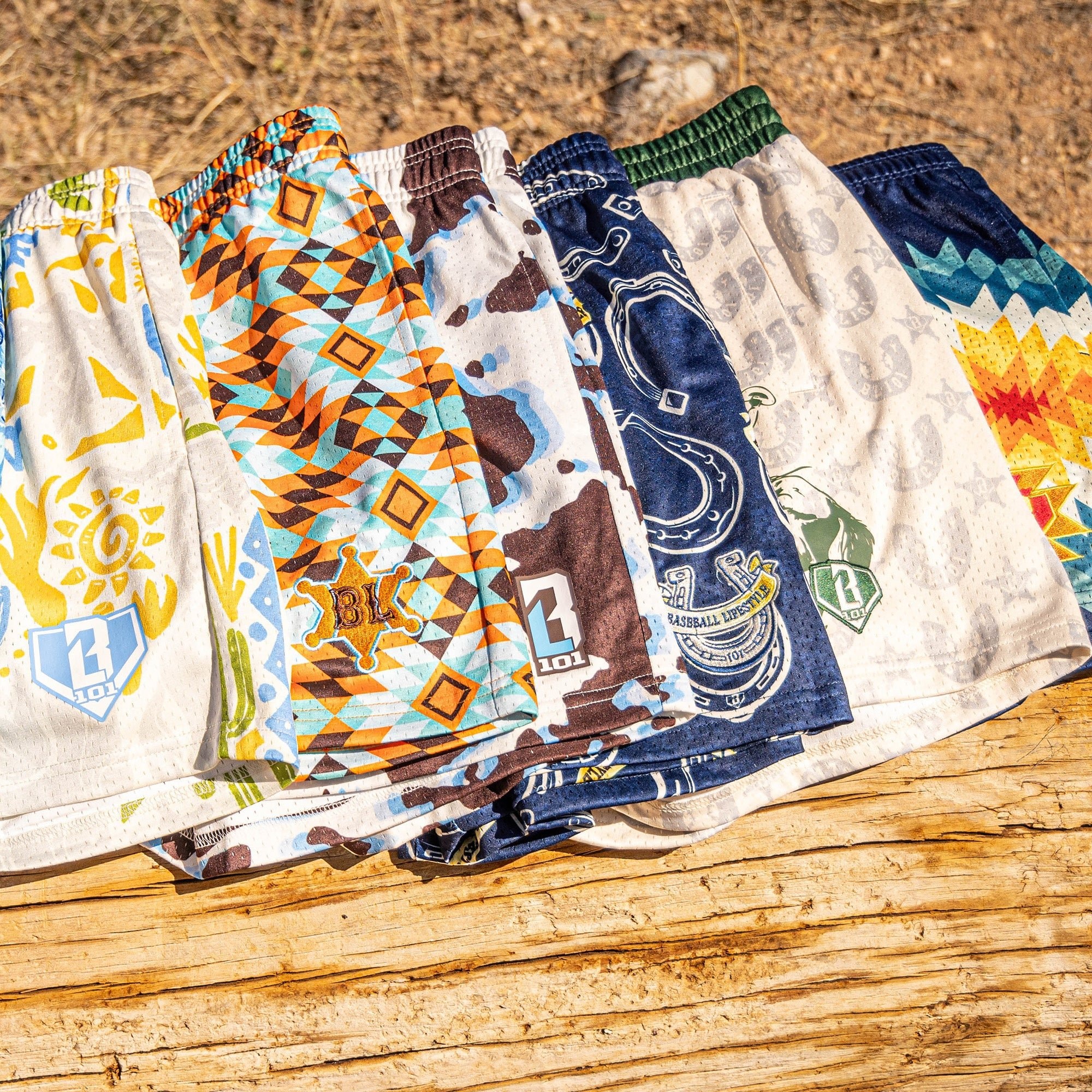 Cowhide Curveball Mesh Shorts - 100% Polyester, 5" Inseam, Allover Pattern