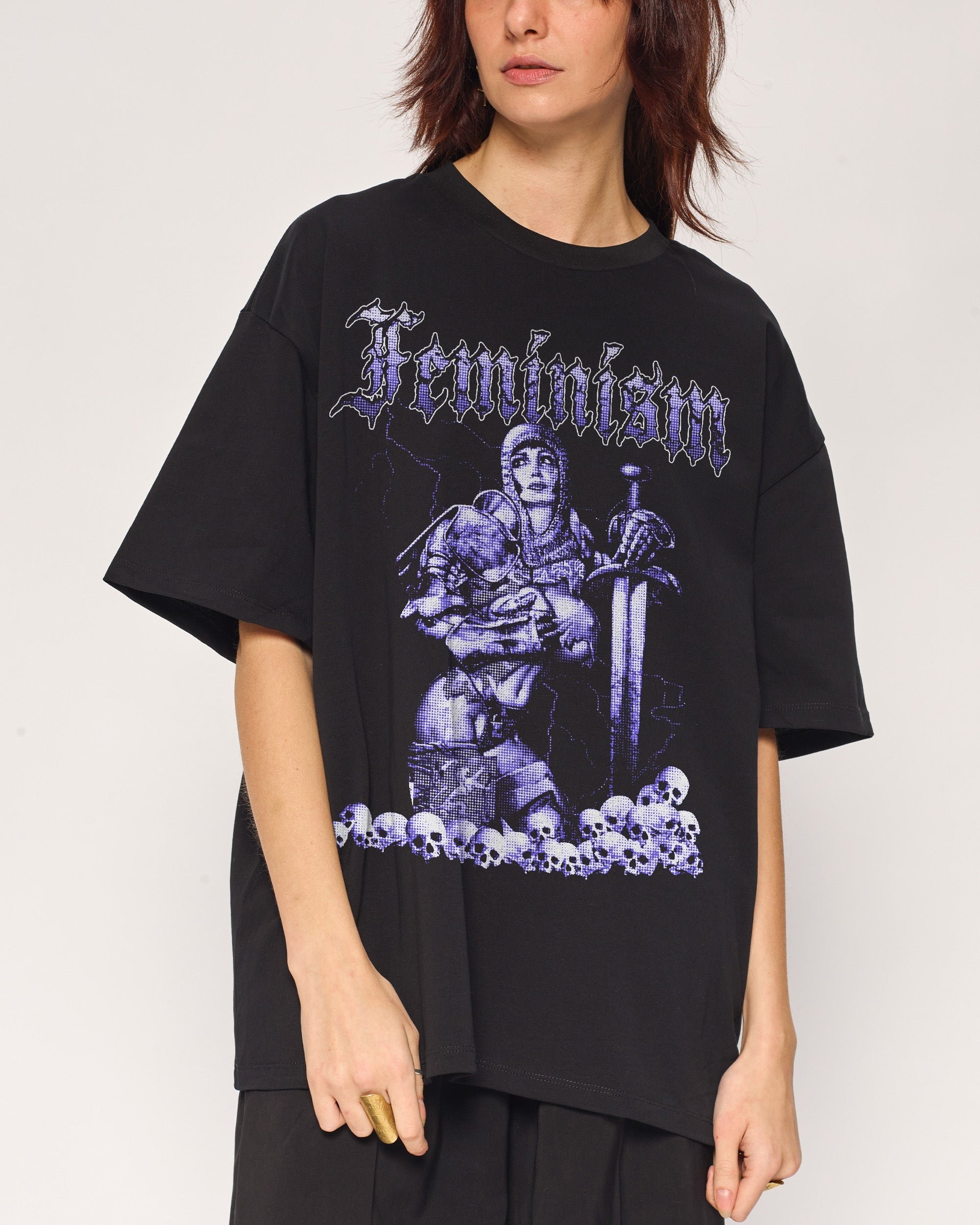 Feminism Oversized Graphic Tee Unisex 90s Boxy Fit 100% Combed Cotton