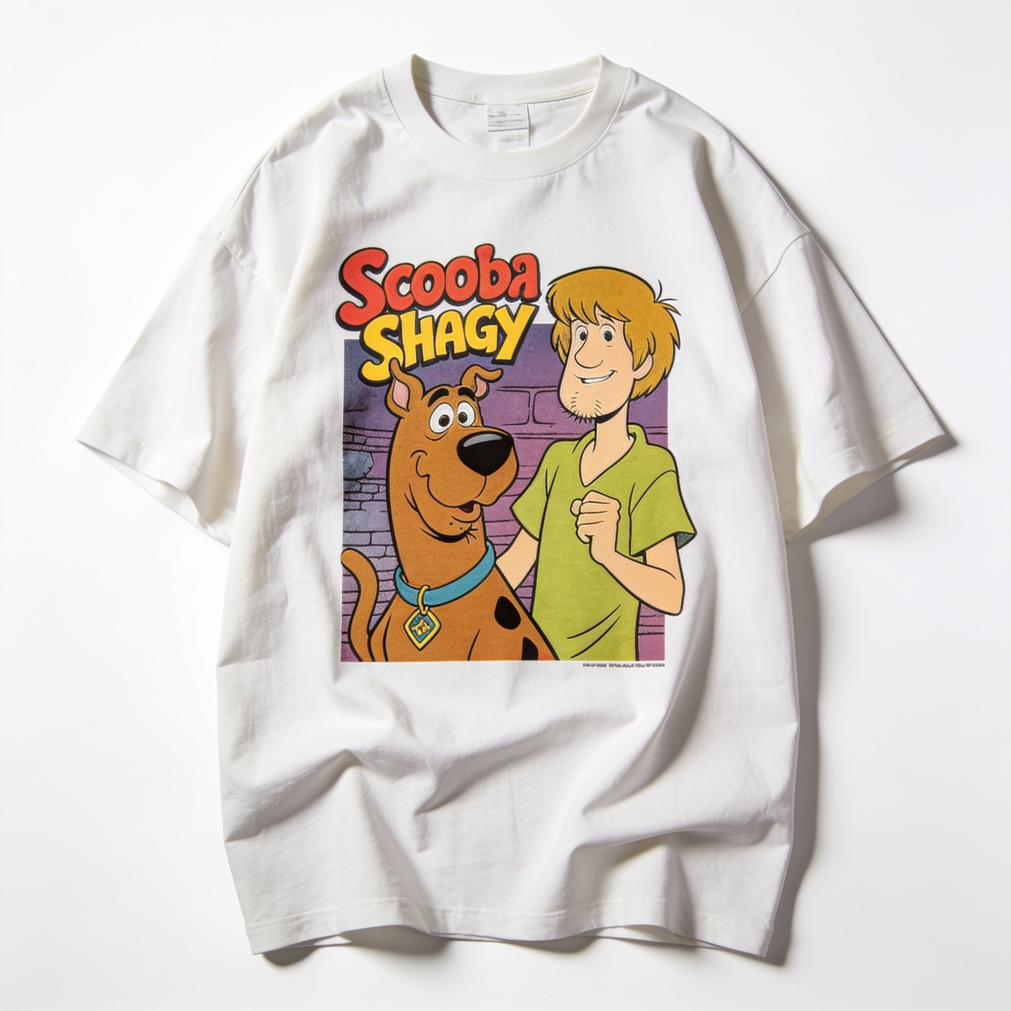 Scooby & Shaggy Oversized Graphic Tee Unisex 90s Boxy Fit 100% Combed Cotton
