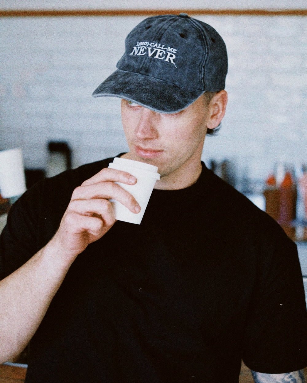 Call Me Never Acid Wash Hat - Premium 100% Cotton Embroidered Unisex Cap