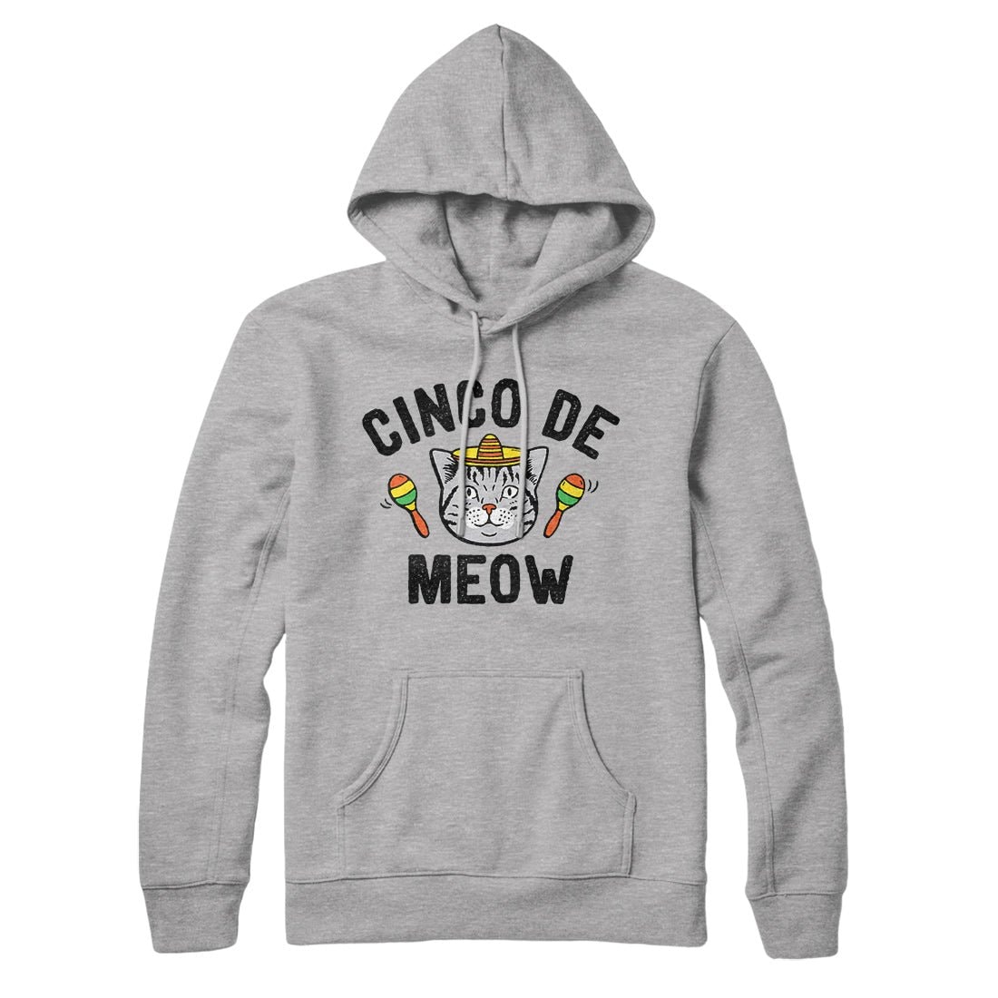 Cinco De Meow Hoodie - Unisex Cotton Polyester Pullover with Kangaroo Pocket