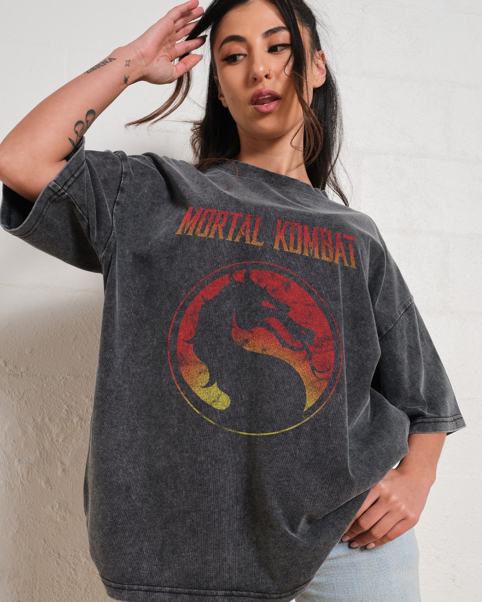 Mortal Kombat Logo Oversized Graphic Tee - Unisex 100% Combed Cotton Heavyweight