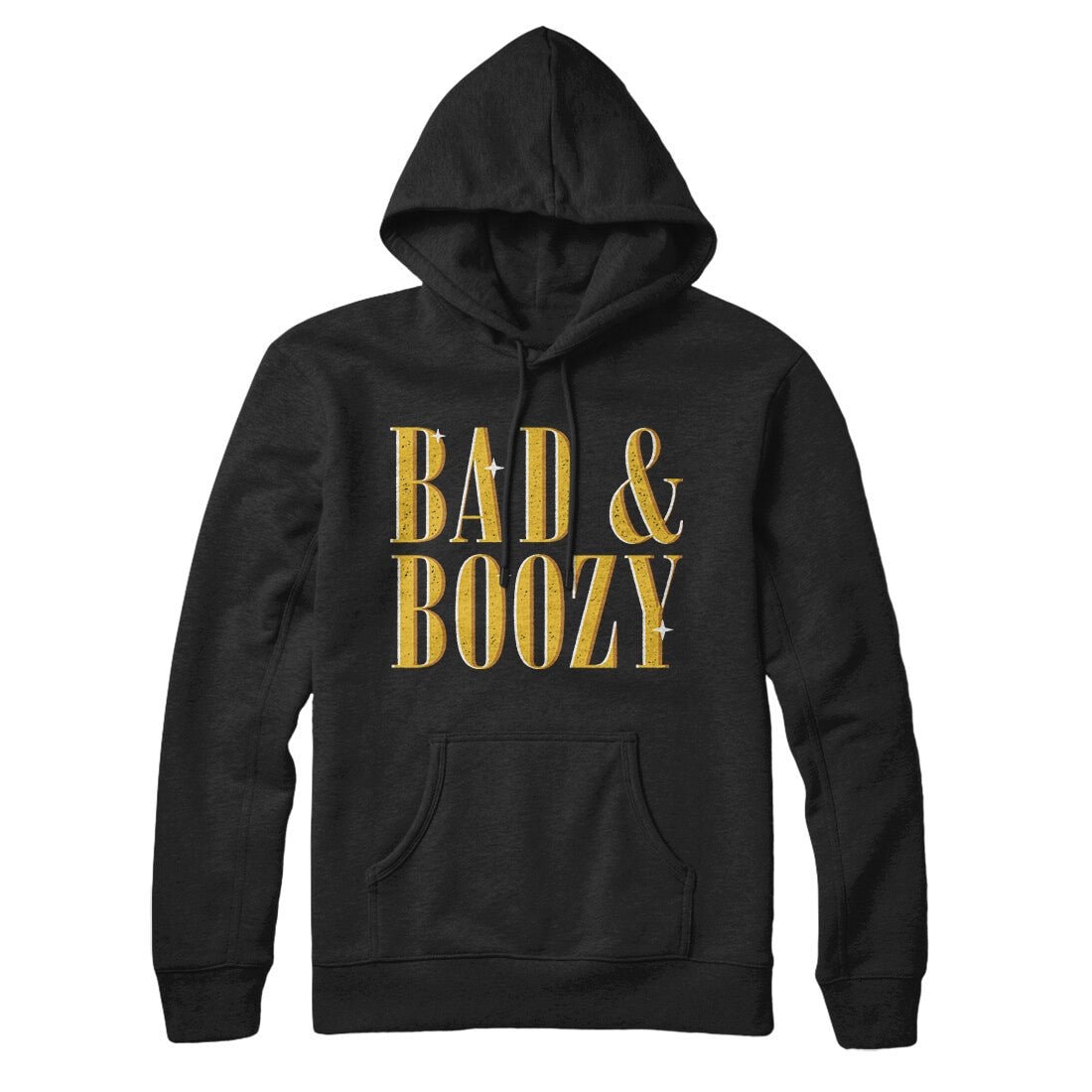Bad And Boozy Unisex Pullover Hoodie - Cotton Polyester Blend, Loose Fit