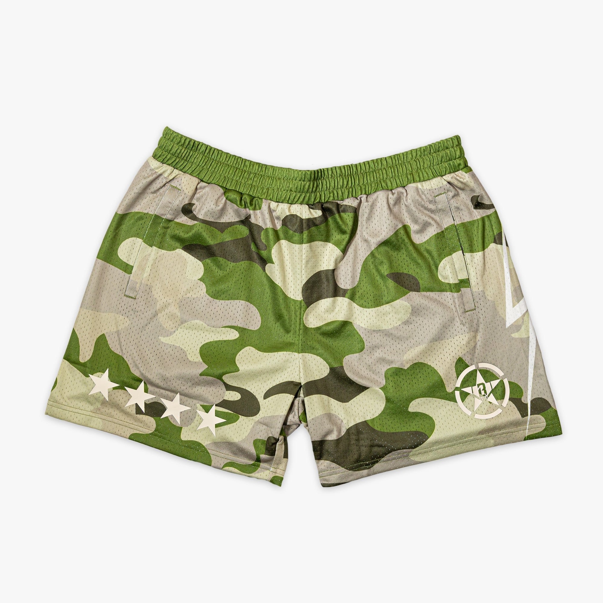 Flight Deck Camo Mesh Shorts - 100% Polyester 5" Inseam with Pockets