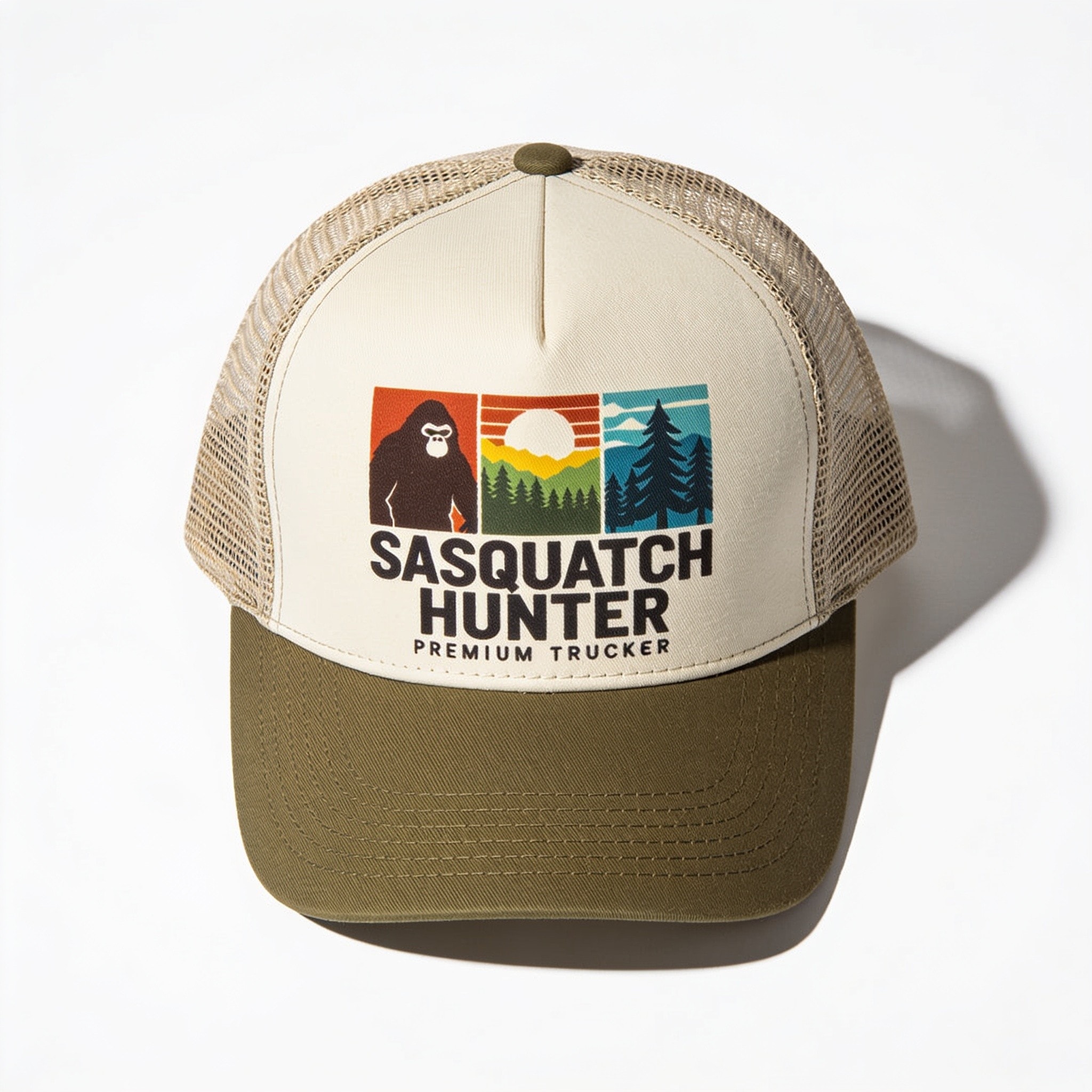 Sasquatch Hunter Premium Trucker Hat - Breathable Mesh, Adjustable Unisex Fit