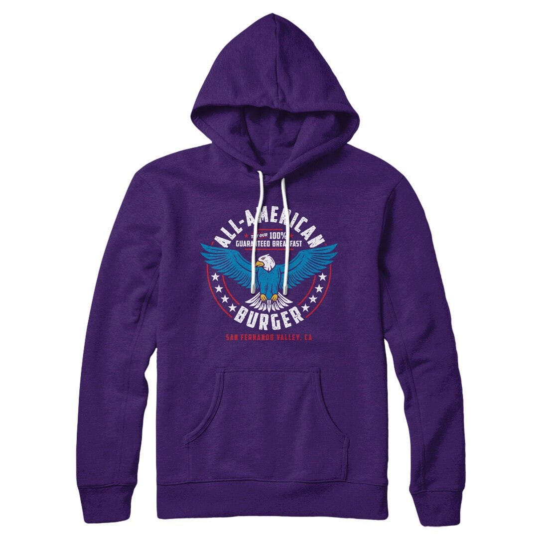 All American Burger Hoodie - Unisex Cotton Polyester Pullover with Kangaroo Pocket