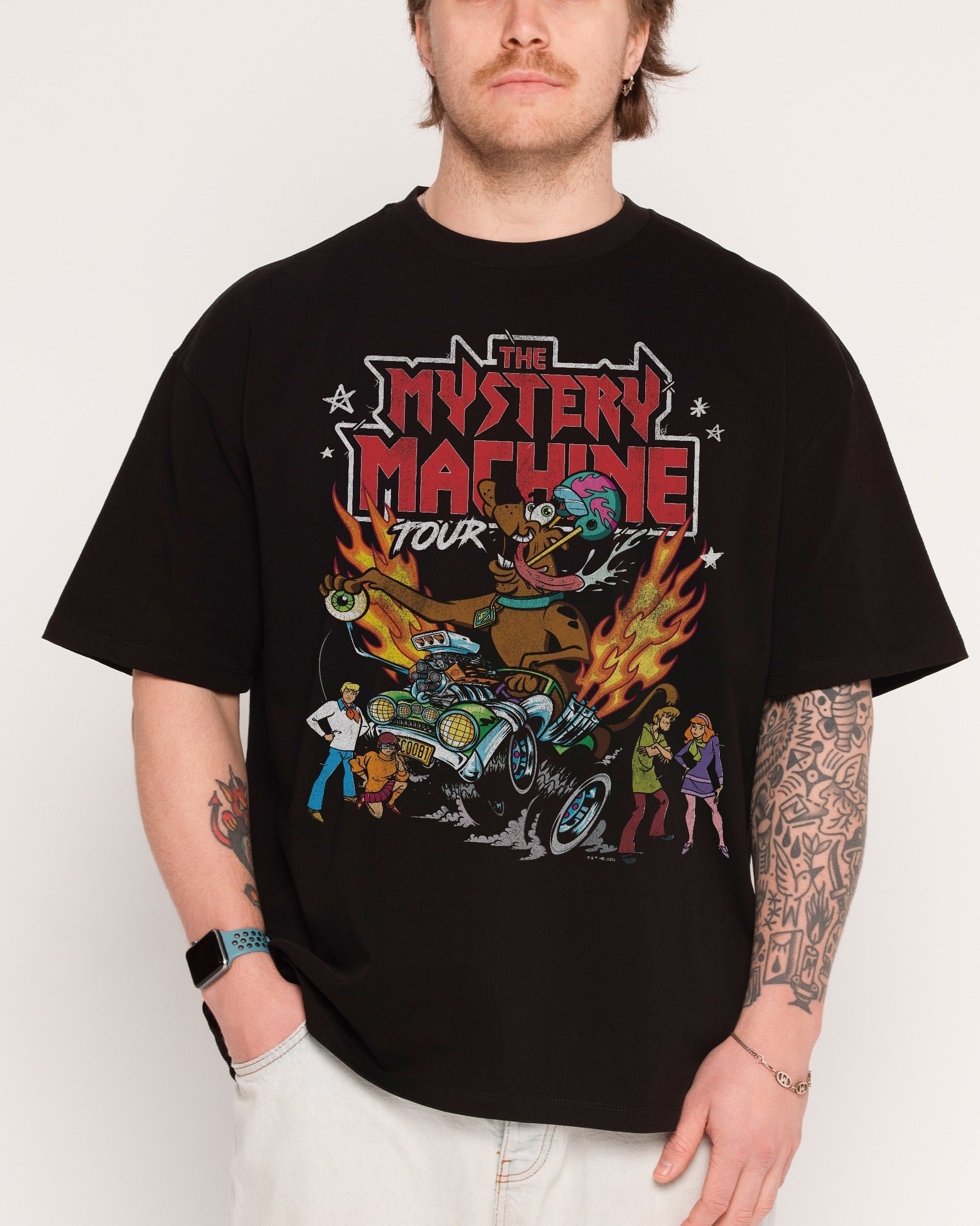 Scooby-Doo Mystery Machine Tour Oversized Graphic Tee - Unisex 100% Combed Cotton