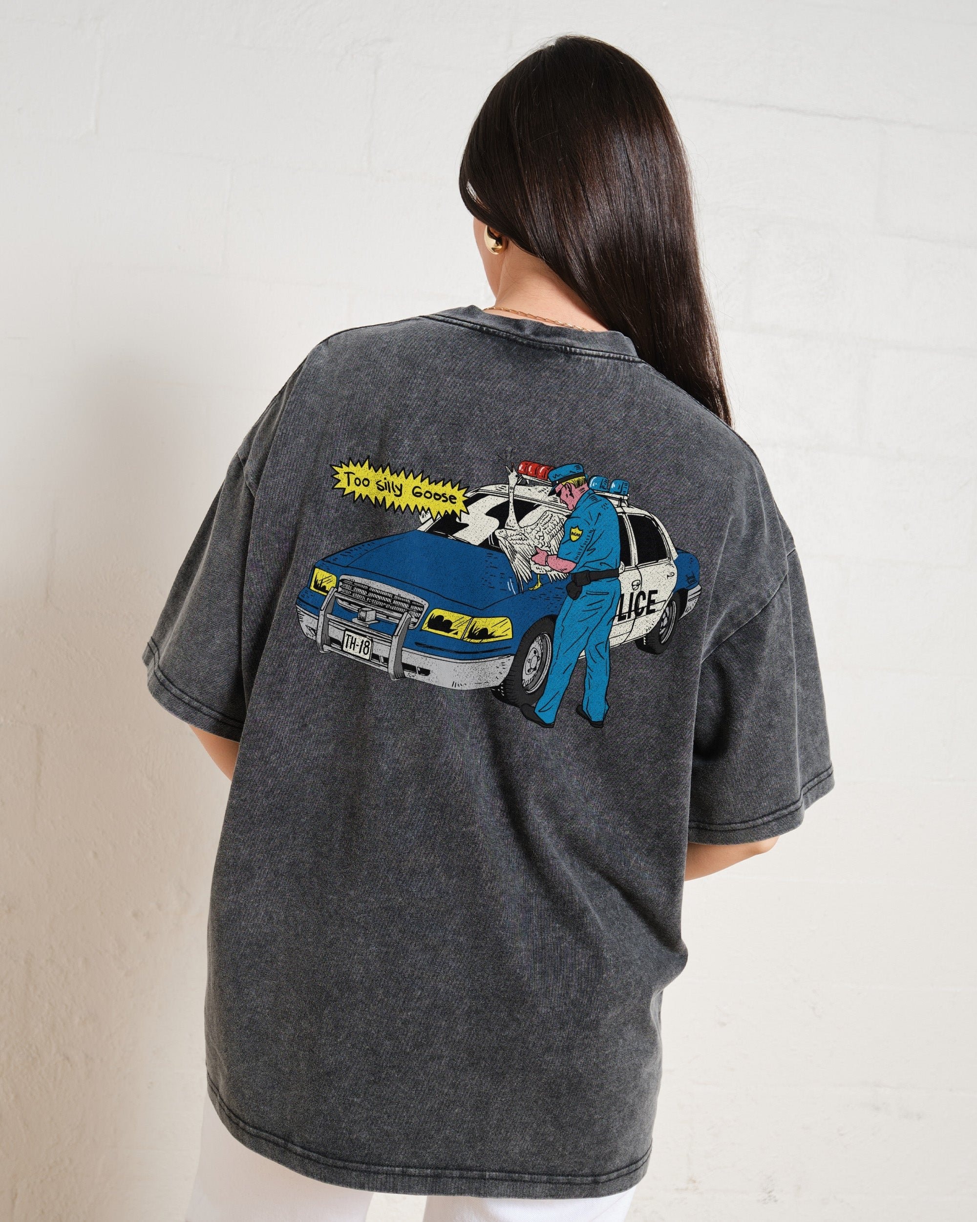 Too Silly Goose Oversized Graphic Tee Unisex 90s Boxy Fit 100% Combed Cotton